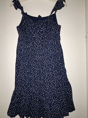 Gap Kids Navy Blue Polka Dot Tie-Strap Sundress